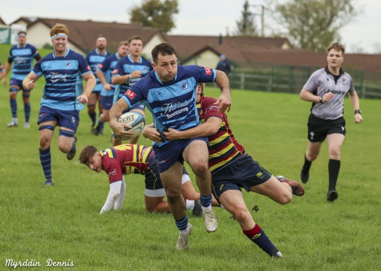 Lewys Gibby in full flight for Narberth Lewys Gibby in full flight for Narberth